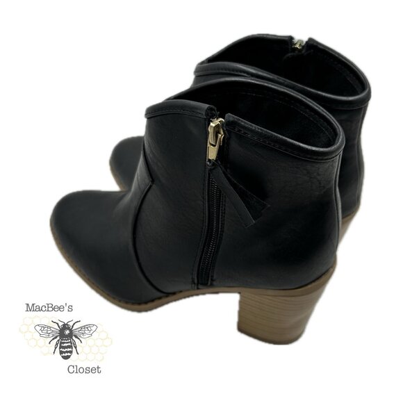 Maurices Black Vegan Leather Western Style Cowgirl Boots Black 9.5 in Womens - Picture 4 of 16